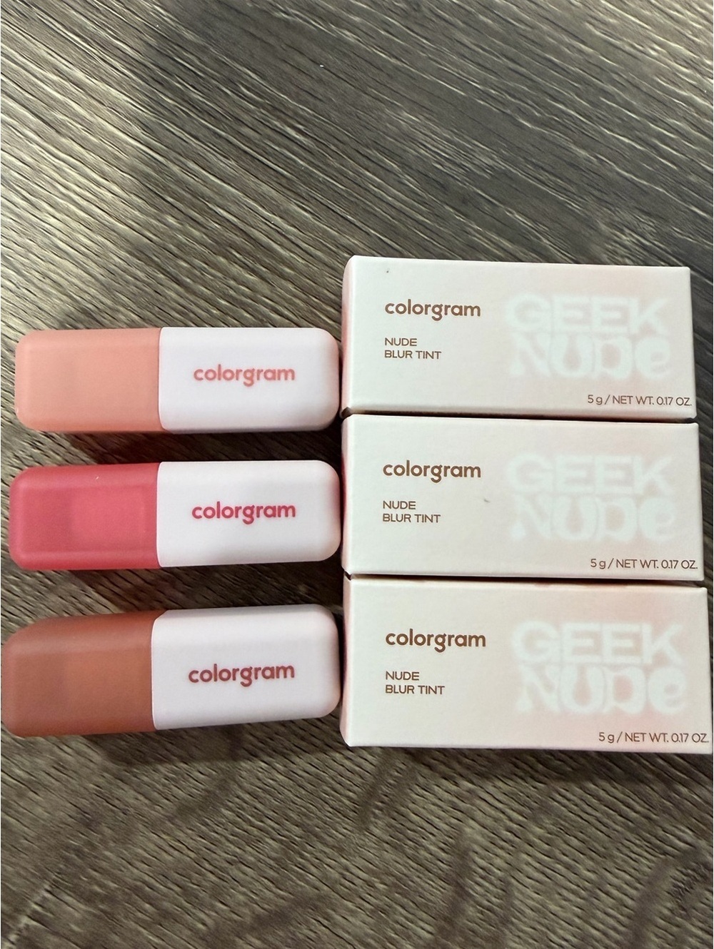 3 x Colorgram Geek Nude Blur Lip Tint 01 05 08 NEW